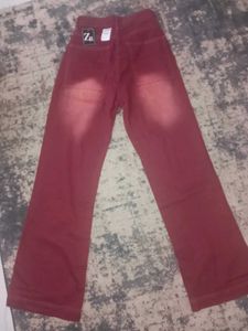 Red Wide Leg Jeans