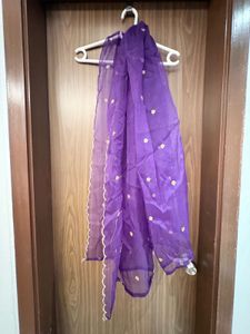 beautiful purple kurta and dupatta