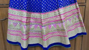 Embellished Blue pink Chiffon lehnga