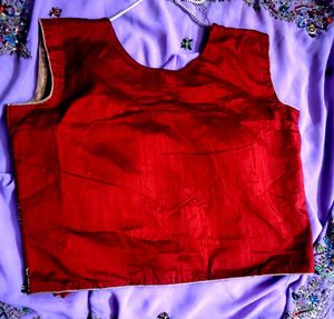 Designer Red Embroidered Blouse