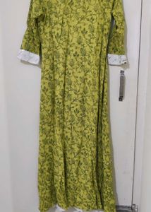 White Kurta Set with attached Printed Jacket