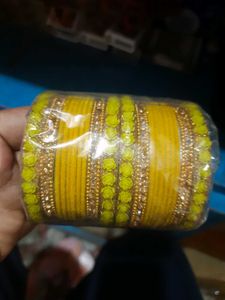 Traditional Yellow Bangles Set