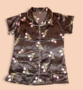 Satin Floral Print Nightsuit