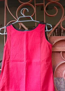 Branded Cotton Red Kurta With Patch Pocket♥️🖤