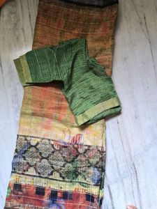 Saree with stitched blouse