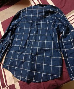 Blue Plaid Button-Down Shirt