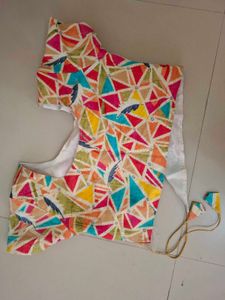 Vibrant Geometric Print Blouse
