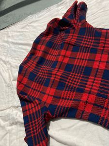Red &amp; Blue Plaid Bodycon Dress