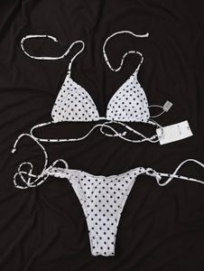 White Polka Dot Bikini Set