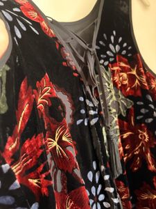 Black Floral Velvet Mini Dress