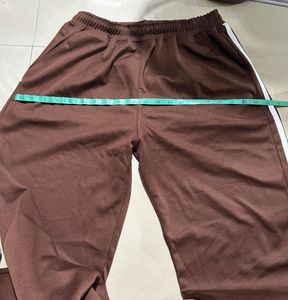 Brown Striped Wide Leg Pants