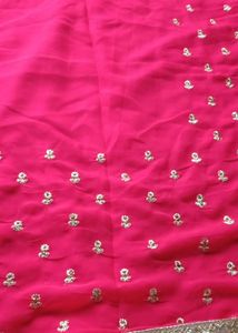 Pink Saree with Delicate Embroidery