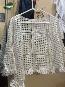 White Crochet Lace Blouse