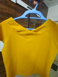 Mustard Yellow V-Neck Top