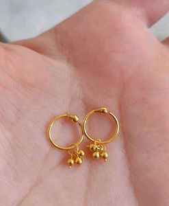 Gold Hoop Earrings with Charms