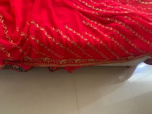 Elegant Red Embroidered Saree