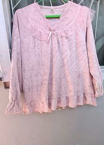 Light Pink Crinkle Top