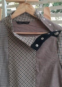 ZaRA Vintage Checkered Long Sleeve Top