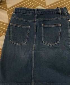 Branded Blue Denim Skirt