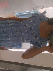 Light Blue Floral Midi Dress