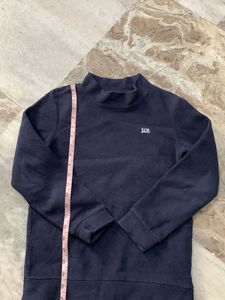 Navy Blue Mock Neck Sweatshirt