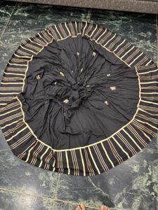 Black &amp; Gold Embroidered Lehenga Set