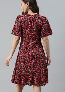 plusS Floral Print Midi Dress