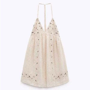 ZARA studded halter dress