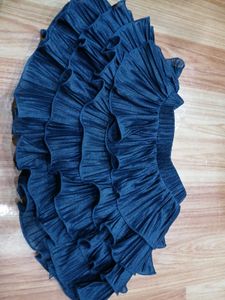 Navy Blue Tiered Mini Skirt