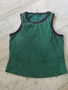 Green Ribbed Tank Top