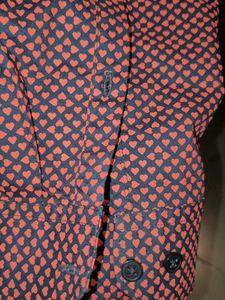 Men's hearts Print Button-Up Shirt