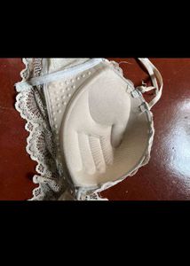 Lace Trim Padded Bras Set Size :36,34