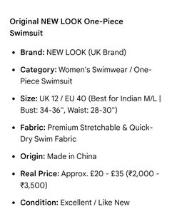NEW LOOK Animal Print One-Piece Swimsuit (Size: UK