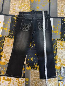 Embellished Denim Capri Pants