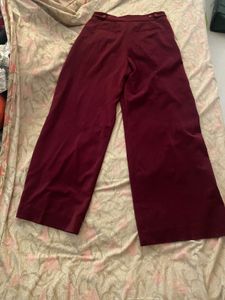 Maroon Wide Leg Trousers
