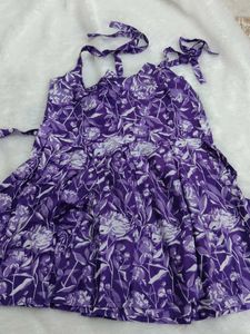 Purple Floral Tie-Strap Top