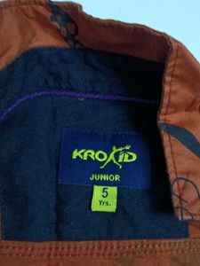 Kids Orange Graphic Print Hoodie