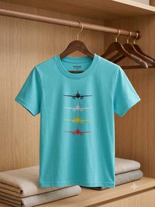 Cool Teal T-Shirt with Jet Print