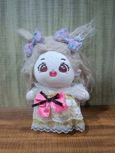 Cute Plush Doll with Bow