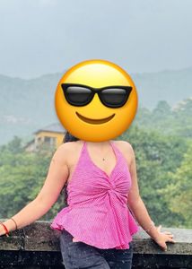 Cute Pink Gingham Halter Top