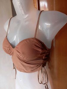 Ruched Mesh Cami Top