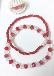 Red Beads Bracelet Set