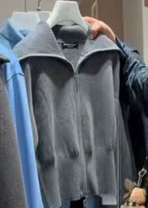 Gray Knit Cardigan Has Pocket Of Both Sides