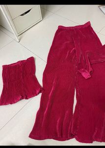 Chic Velvet Pleated Co-ord Set