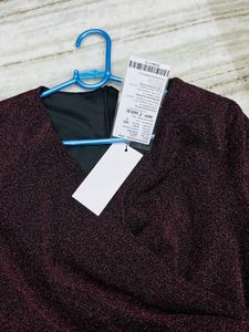 Sparkly Burgundy Long Sleeve Dress
