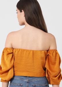 Trendy Mustard Off-Shoulder Top