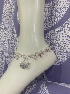 Silver Anklet with Colorful Accents