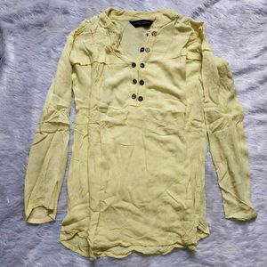 Light Yellow Long Sleeve Tunic Top
