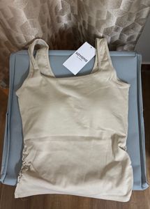 Beige Padded Y2k Tank Top