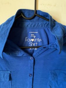 Blue Button-Up Long Sleeve Shirt